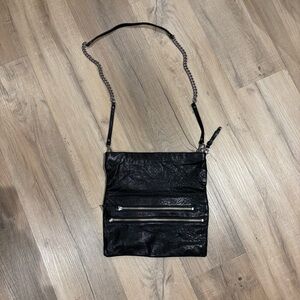 Stella & Dot Black Crossbody Bag with Chain Strap